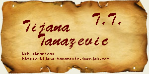 Tijana Tanazević vizit kartica